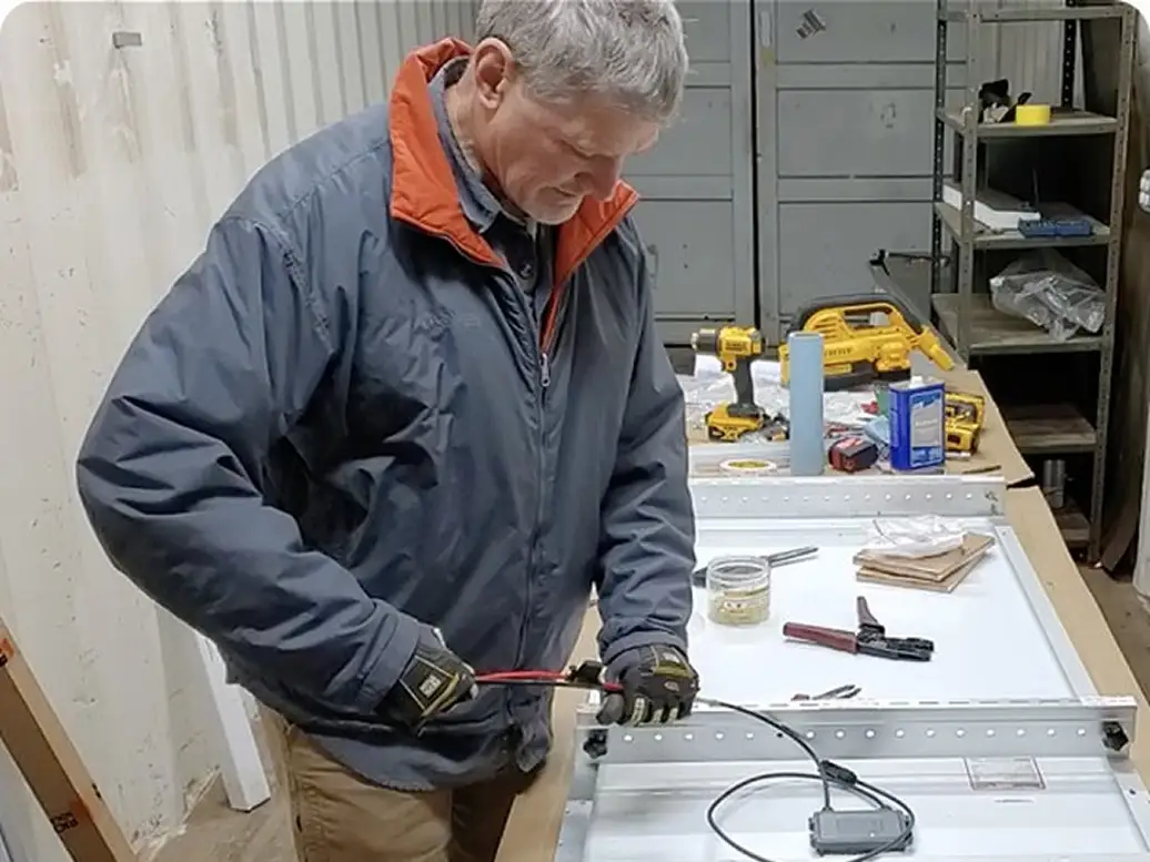 RV Solar Installs owner working on installation